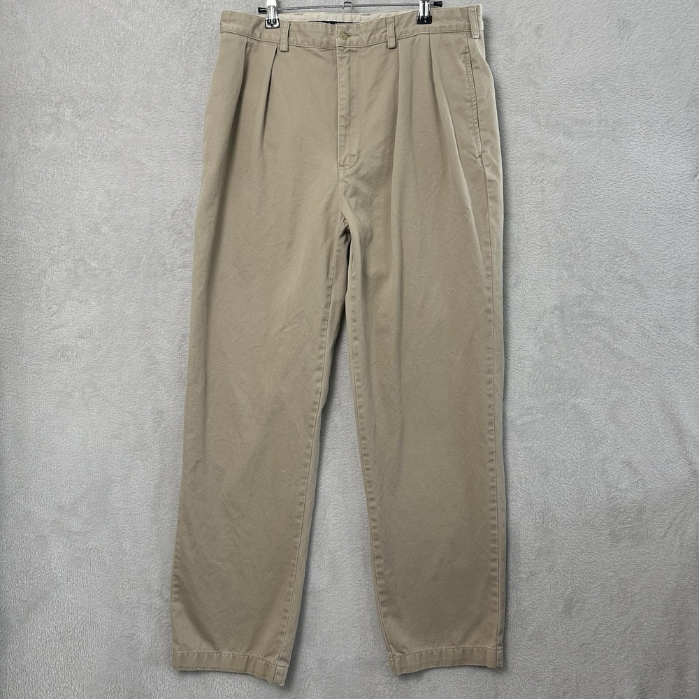 Vintage Polo Ralph Lauren Andrew Two-Pleat Chino Pants Mens 34x32 (FITS 34x31.5)